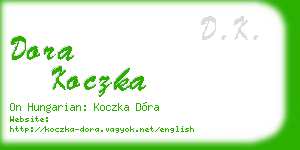 dora koczka business card